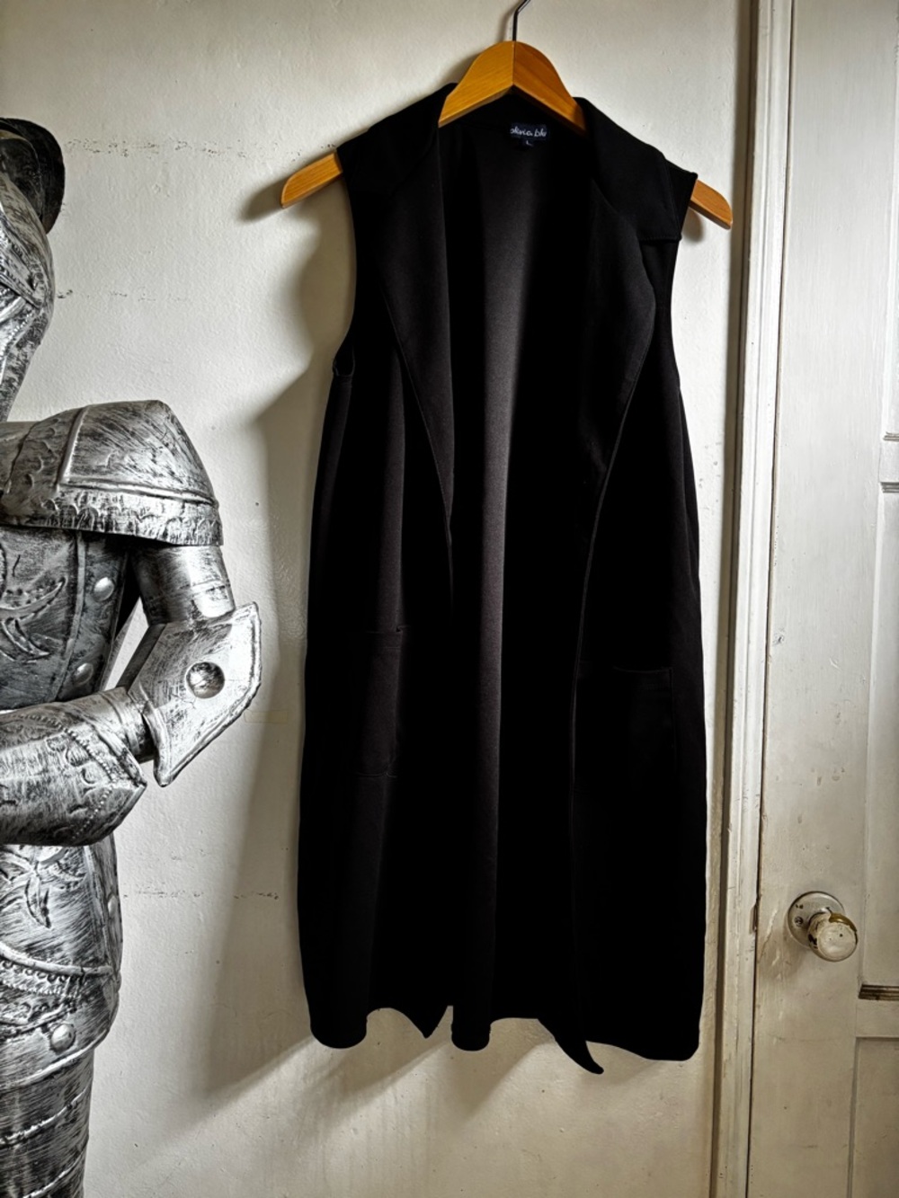 Olivia Blu Black Sleeveless Duster Vest